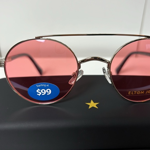 Elton John Pink Lens Sunglasses - Picture 3 of 7